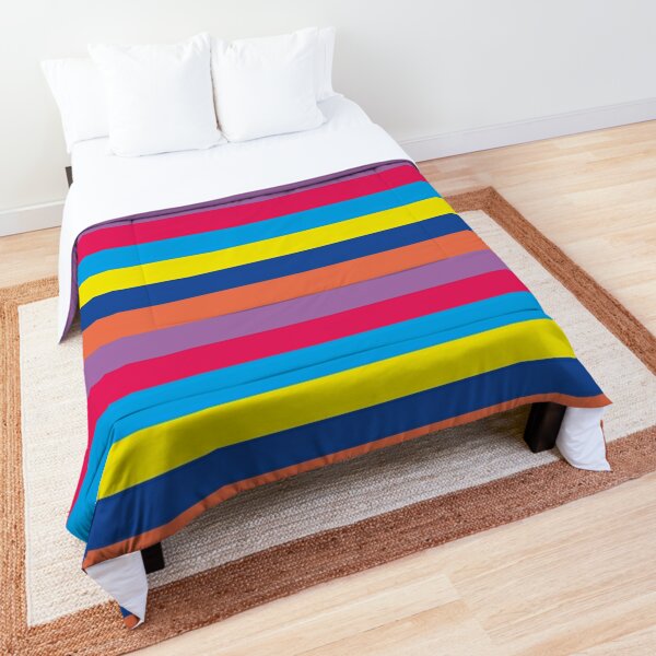 Coloured Rainbow Stripes Comforter