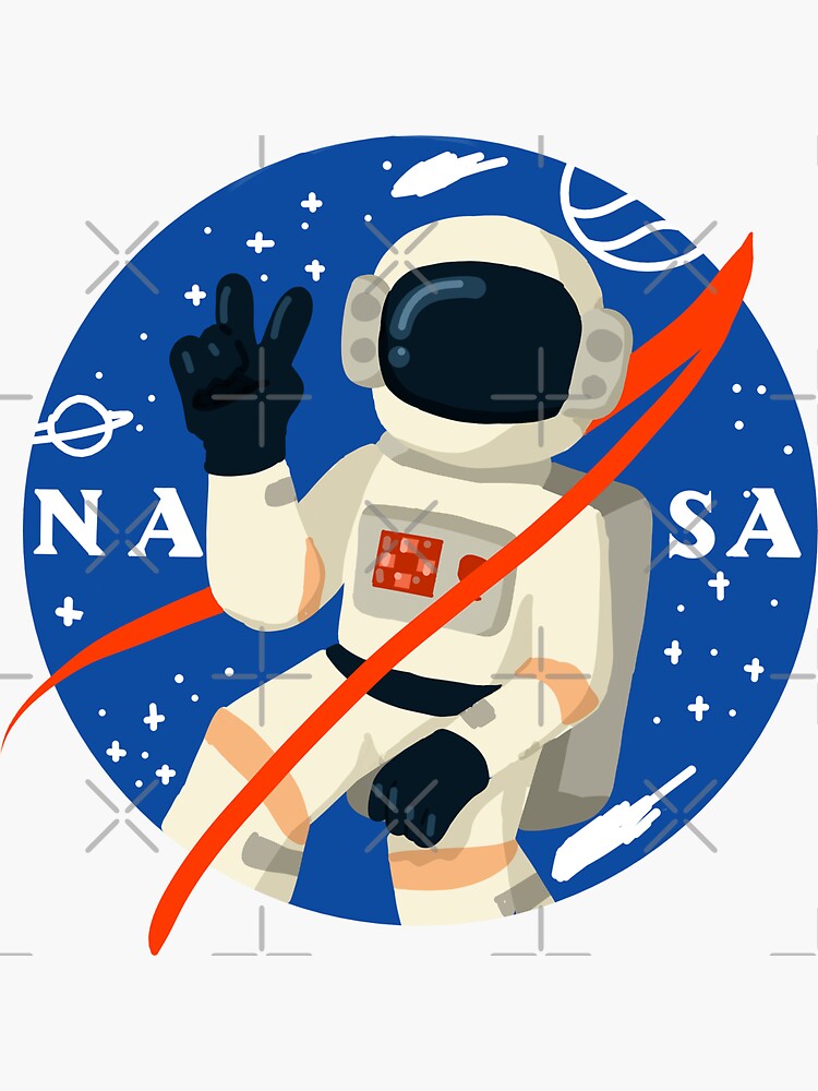 Pegatina for Sale con la obra «Astronauta de la NASA en cohete» de