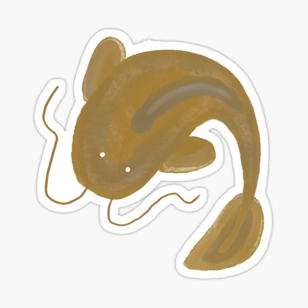 Bullhead Catfish Hand Painted Sticker For Sale By Agnidef Redbubble   St,small,507x507 Pad,600x600,f8f8f8.u2 