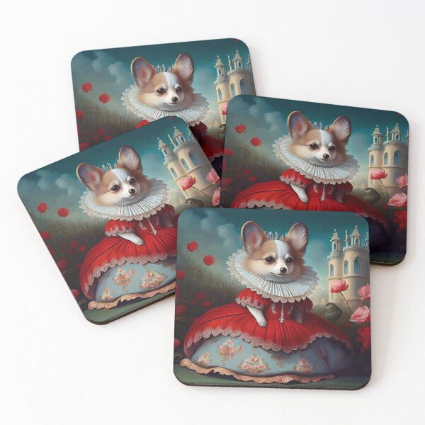 Item preview, Little Princess Corgi dog doll in a surreal landscape designed and sold by ladarkepoque.