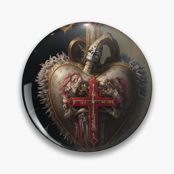 Item preview, Renaissance still life oil painting with Sacred Heart, sword and cross designed and sold by ladarkepoque.