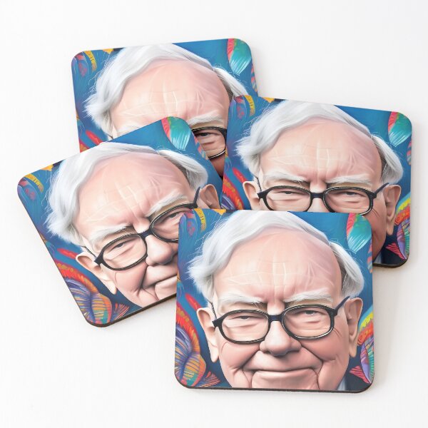 Item preview, Warren Buffett in floral portrait designed and sold by goghgeous.