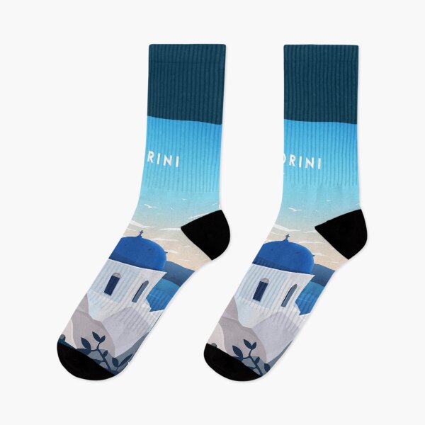 Item preview, Santorini Greece, Socks  designed and sold by NickStudiosArt.
