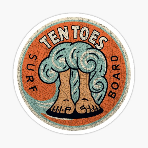 Ten Toes surfboards Sticker