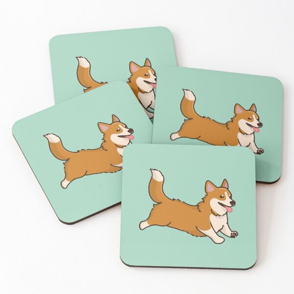 Item preview, Simple red and white Corgi running designed and sold by PupBubble Art.