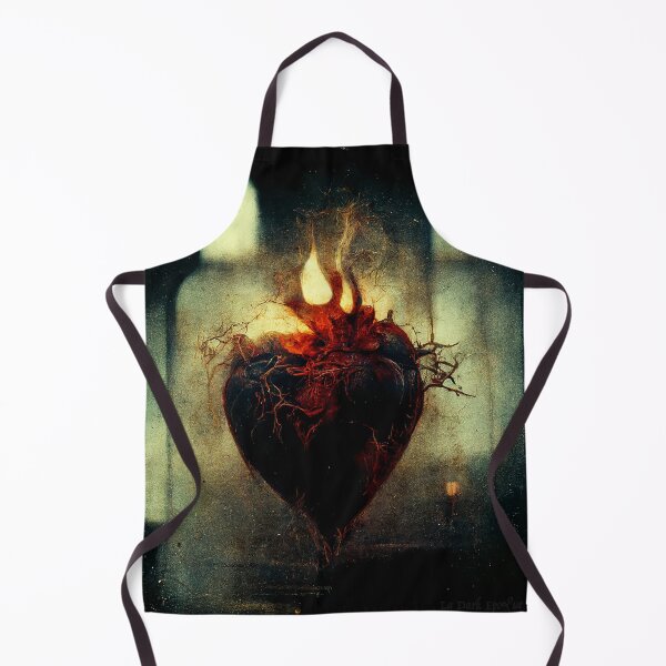 Item preview, Old Vintage Photo of Sacred Heart with flame, dark gothic retro grungy designed and sold by ladarkepoque.