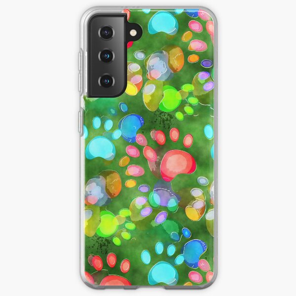 Watercolour Dog Paw Print Textile Samsung Galaxy Soft Case