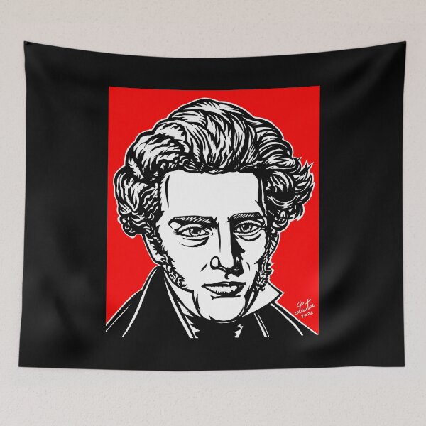 Item preview, SOREN KIERKEGAARD ink and acrylic portrait designed and sold by lautir.