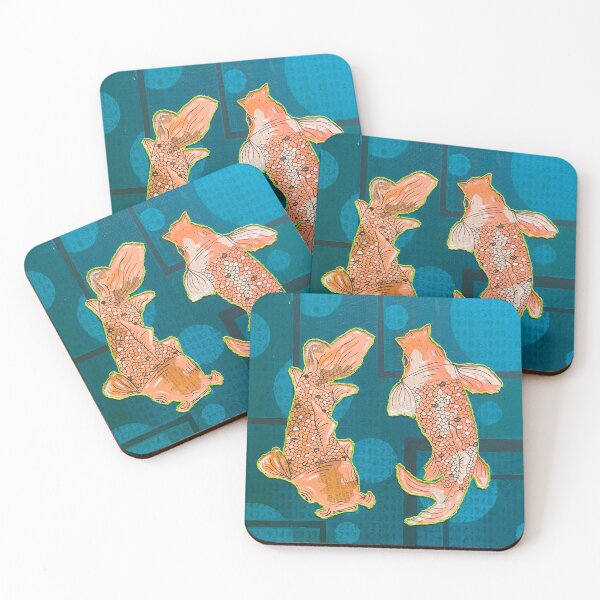 Item preview, Pop Art Koi Fish Painting Colorful Mixed Media Piece designed and sold by Ellora  Roy.