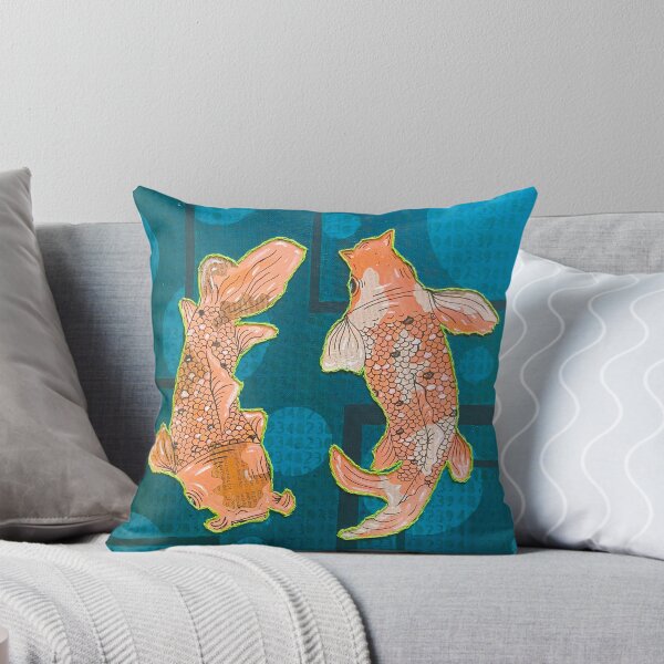 Item preview, Pop Art Koi Fish Painting Colorful Mixed Media Piece designed and sold by Ellora  Roy.