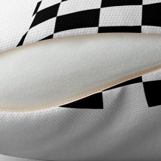Alternate view of Checkered Flag. Chequered Flag. Motor Sport. Checkerboard. Pattern. WIN. WINNER. Racing Cars. Race. Finish line. BLACK. Throw Pillow