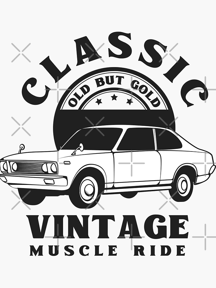 "Classic vintage muscle oldschool car" Sticker for Sale by