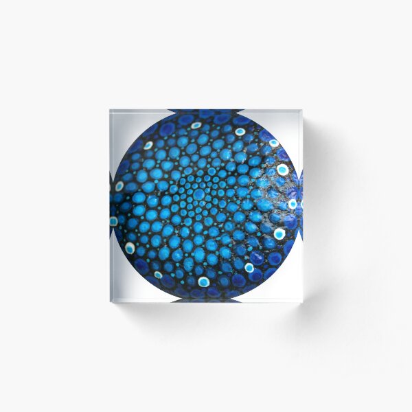 Blueberry Print Dot Artwork Acrylic Block
