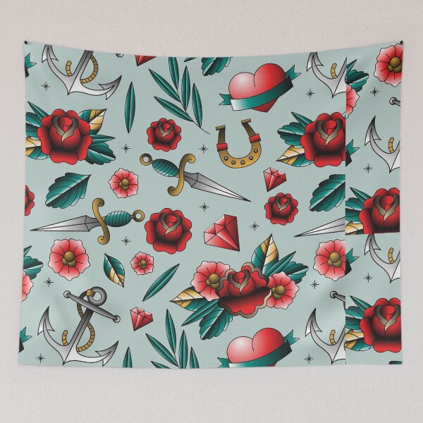 Item preview, Tattoo pattern -Old School designed and sold by Maggie Vieira.