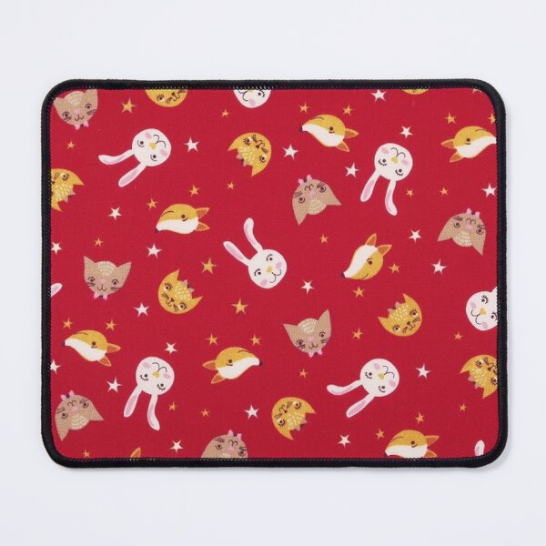Item preview, Fox cats rabbits, red background designed and sold by jwebmarket.