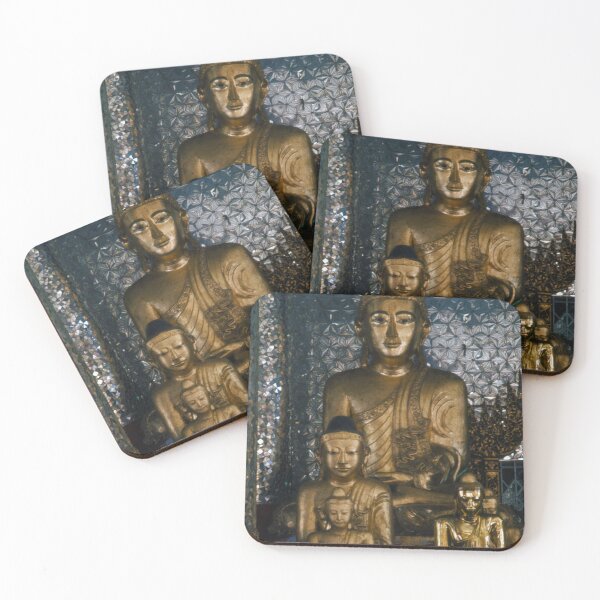 Item preview, 1950s - Golden Buddha Statues inside the Shwedagon Pagoda in Yangon, Myanmar designed and sold by thatwaslife.
