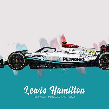 Lewis Hamilton Mercedes 2022 - R. Barbour Art - Impressão FineArt