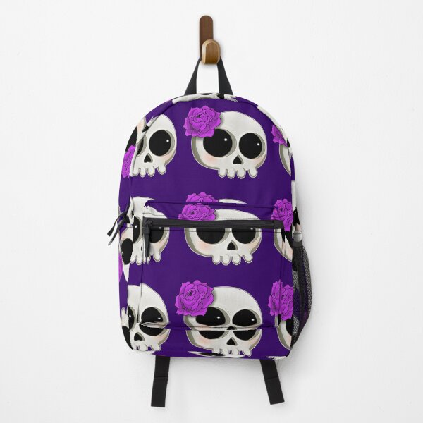 Item preview, Cartoon Skull with Purple Rose Flower designed and sold by iduzarts.