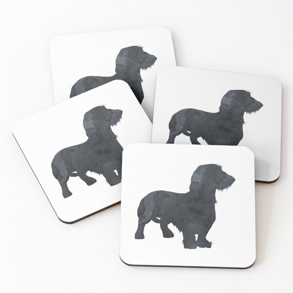 Item preview, Wire-Haired Dachshund, Doxie, Black Dog Silhouette, Simple, Minimalist designed and sold by BittenByErmines.