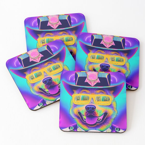 Item preview, Trippy psychedelic police dog. Funny sheriff designed and sold by Neo-Expression.