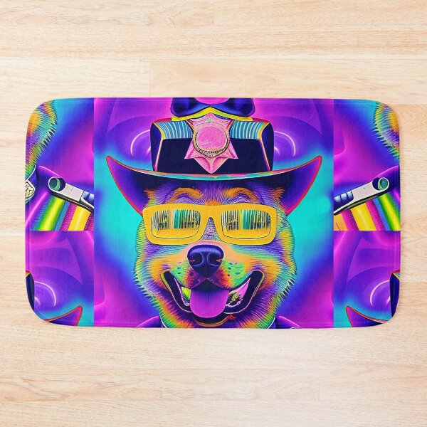 Item preview, Trippy psychedelic police dog. Funny sheriff designed and sold by Neo-Expression.