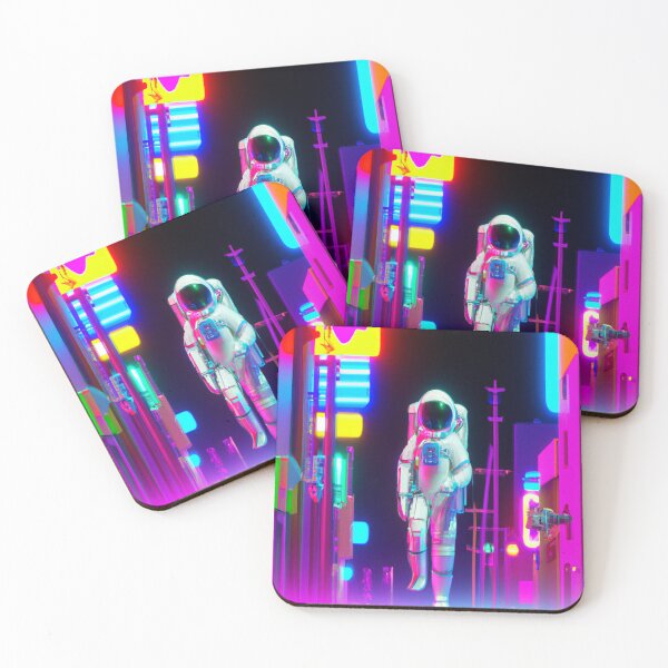 Item preview, Astronaut in Neon city designed and sold by Pixelish.