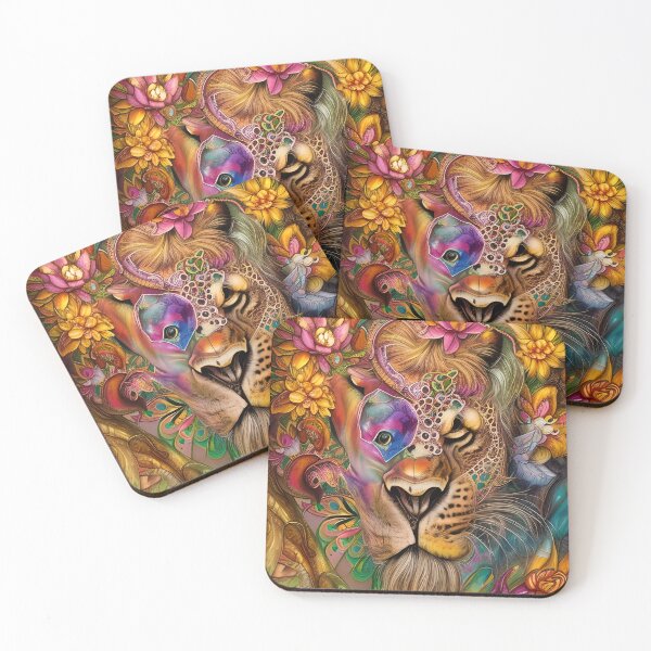 Item preview, Lion with exotic flowers, Safari animals, Majestical Lioness designed and sold by Huesoffun.