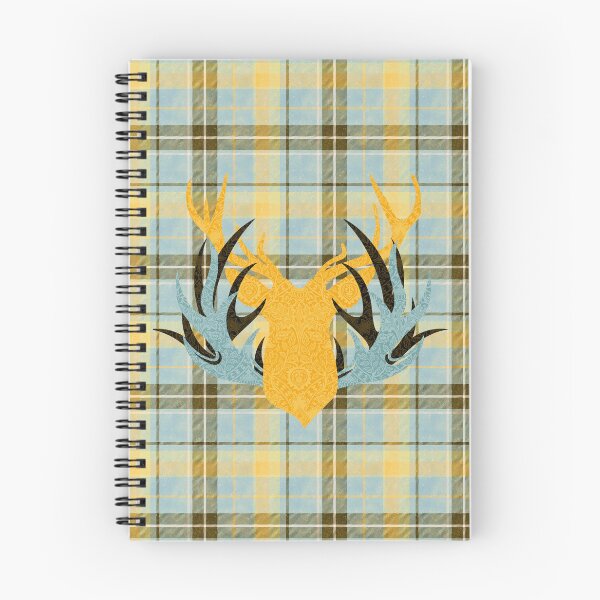 Item preview, Blue and Yellow Tartan Plaid Deer Head - Stag Head designed and sold by ALesterDesign.