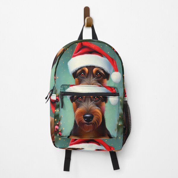 Item preview, Christmas Jagdterrier Wearing A Santa Hat designed and sold by ZenEverAI.