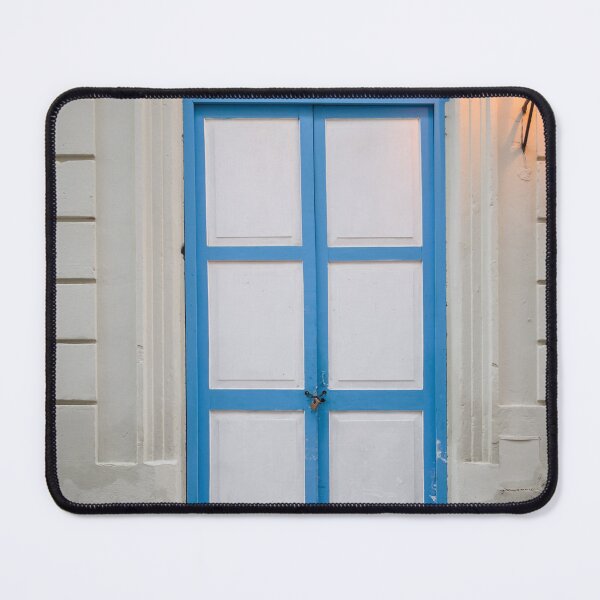 Item preview, White Door with Blue Frame | Old Havana Cuba designed and sold by PhotosByVille.