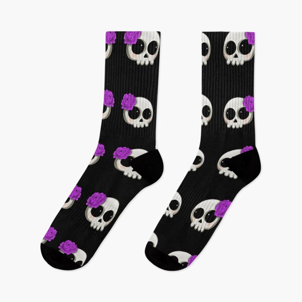 Item preview, Cartoon Skull Mug Design with Purple Roses designed and sold by iduzarts.