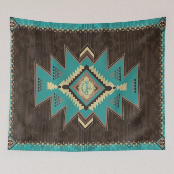 Item preview, Navajo Aztec Turquoise 1925 Art With Brown Sherpa Fleece - Original Worth Over $35,000 designed and sold by Boss of Art.