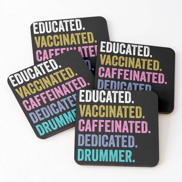 Item preview, drummer Shirt, Educated Dedicated Vaccinated drummer, Vaccinated drummer designed and sold by Dogs Geeky⭐⭐⭐⭐⭐.