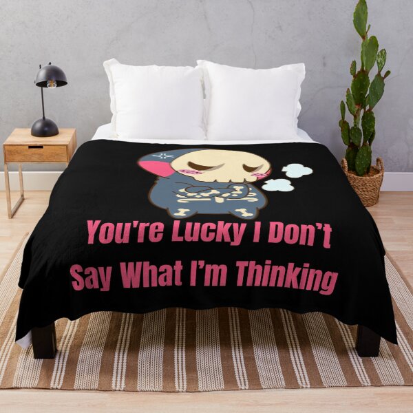 Item preview, You're Lucky I Don’t Say What I’m Thinking , Cute Anime Skull, Angry Skull, Funny Quote Anime, Japanese Anime Joke, Otaku Gift, Japan lovers designed and sold by Diferenty Shop  ⭐⭐⭐⭐⭐.