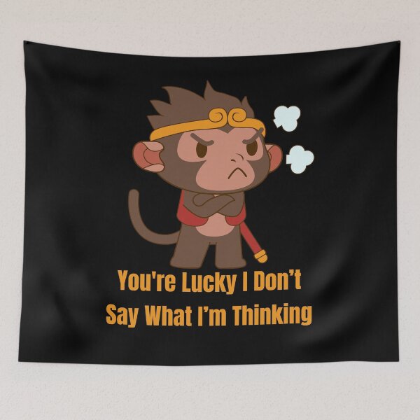 Item preview, You're Lucky I Don’t Say What I’m Thinking , Cute Anime Sun Wukong, Angry Sun Wukong Cute, Funny Quote Anime, Japanese Anime Joke, Otaku Gift, Japan lovers designed and sold by Diferenty Shop  ⭐⭐⭐⭐⭐.