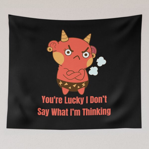 Item preview, You're Lucky I Don’t Say What I’m Thinking , Cute Anime Oni, Angry Oni, Funny Quote Anime, Japanese Anime Joke, Otaku Gift, Japan lovers designed and sold by Diferenty Shop  ⭐⭐⭐⭐⭐.