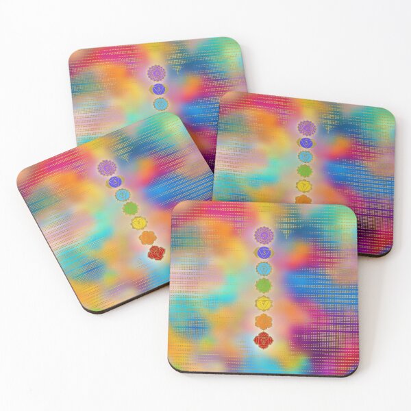 Item preview, Colorful Golden Chakras composition designed and sold by k9printart.