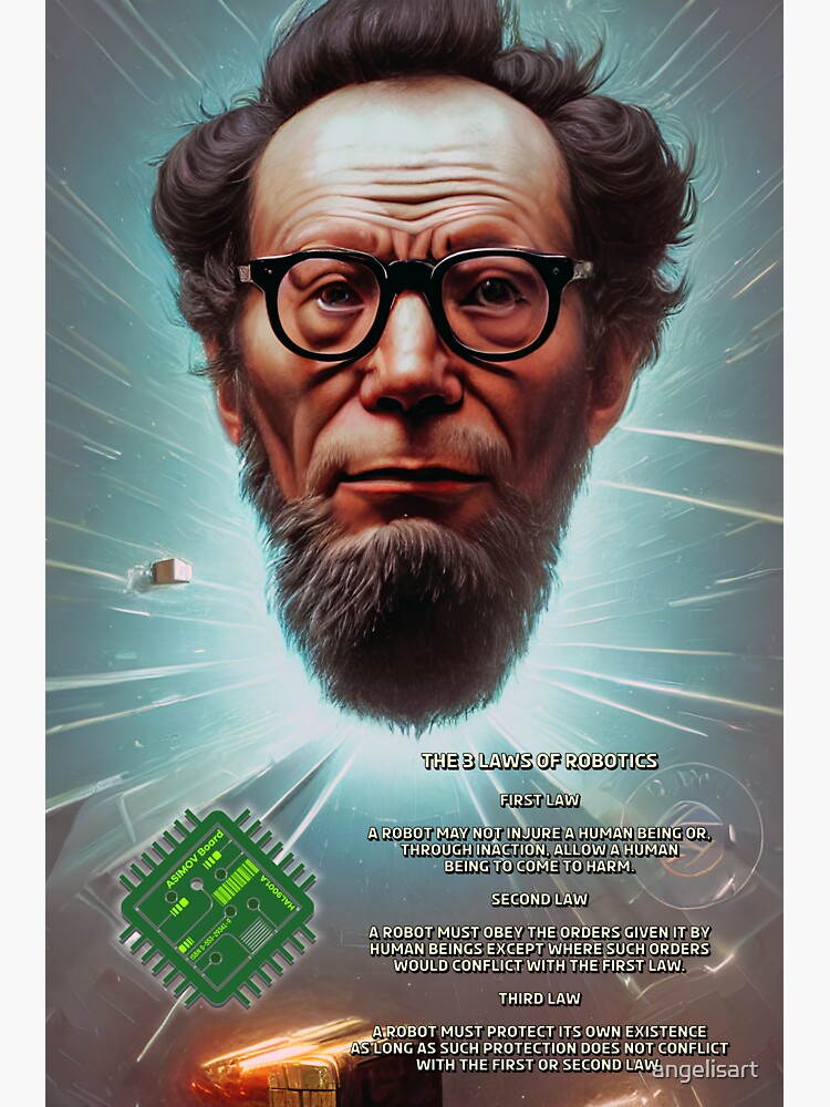 "THREE LAWS OF ROBOTICS, ASIMOV TRIBUTE No2" Sticker for Sale by ...
