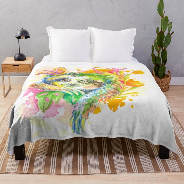 Item preview, Beautiful Sloth with Flowers Splash Paint designed and sold by Shekevara.