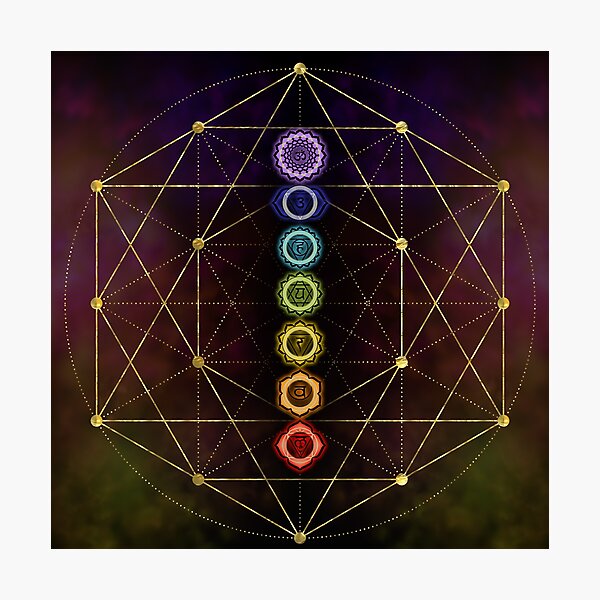 Item preview, Colorful Glowing  Chakras  designed and sold by k9printart.