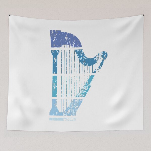 Item preview, retro harp designed and sold by piesdesignart.