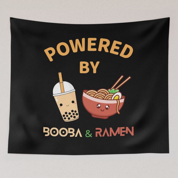 Item preview, Powered By Booba And Ramen, Kawaii Booba And Ramen, Japan Anime Food, Foodie,Asian Foods, Bubble Tea, Boba Tea Gift, Harajuka, Japanese Culture designed and sold by Diferenty Shop  ⭐⭐⭐⭐⭐.