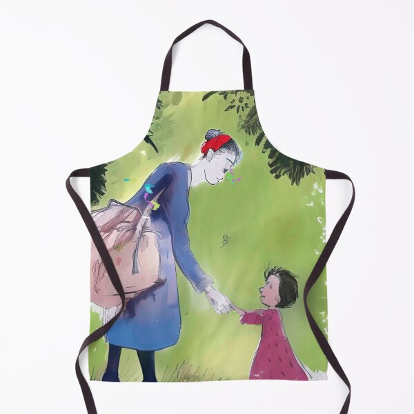 Item preview, Mother and little daughter hold hands surrounded by green trees, watercolor style art. Colorful abstract portrait wall art as prints, on canvas, or large posters (many print sizes). designed and sold by JoelsCorner.