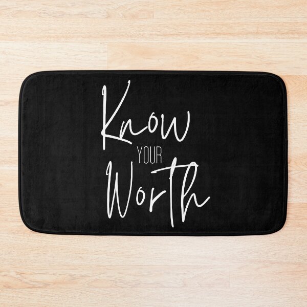 Item preview, KNOW YOUR WORTH | MINIMAL TEXT DESIGN FEMINIST QUOTE designed and sold by Festive Feminist.