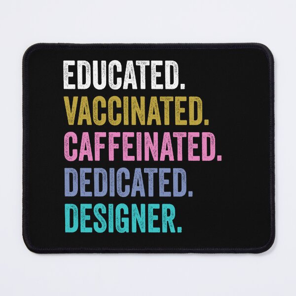 Item preview, designer Vaccinated Caffeinated Dedicated, designer Fathers Day designed and sold by Dogs Geeky⭐⭐⭐⭐⭐.