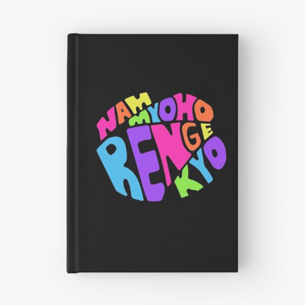 Item preview, Nam Myoho Renge Kyo Buddhist Mantra Bright Rainbow Black designed and sold by wordznart.