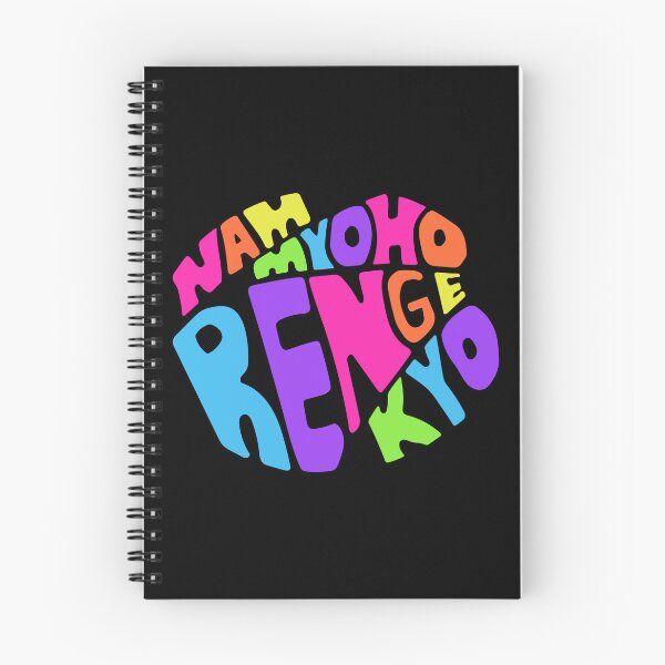 Item preview, Nam Myoho Renge Kyo Buddhist Mantra Bright Rainbow Black designed and sold by wordznart.