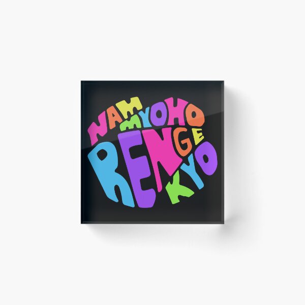 Item preview, Nam Myoho Renge Kyo Buddhist Mantra Bright Rainbow Black designed and sold by wordznart.
