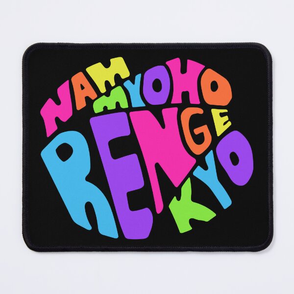 Item preview, Nam Myoho Renge Kyo Buddhist Mantra Bright Rainbow Black designed and sold by wordznart.