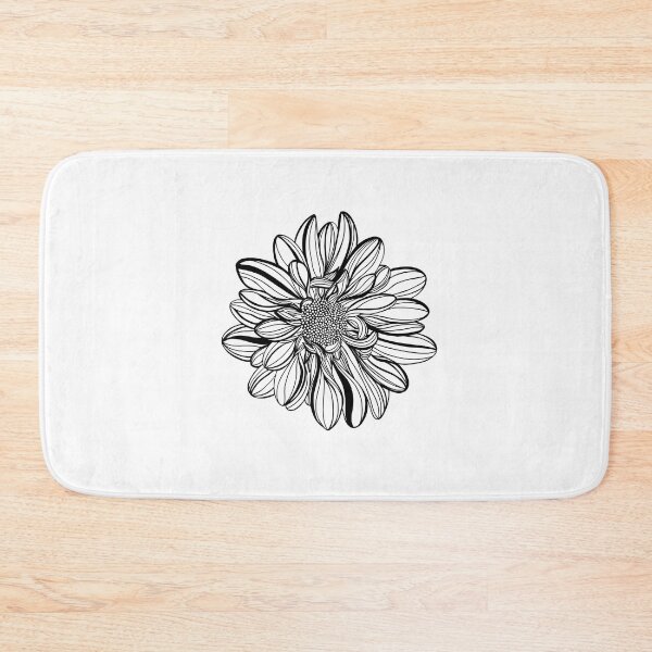 Item preview, Black and white line illustration of daisy flowers on a white background. Flower chrysanthemum isolated on white designed and sold by Sunshine2504.